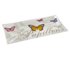 Nuova R2S 637PAPI Plat Ã Cake Verre 36 x 17 cm -Papillons Verre TrempÃ©