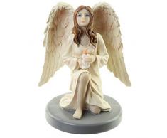 Natasha Faulkner Ange Gardien cÃ©leste avec Bougie, rÃ©sine mÃ©langÃ©e, Hauteur 15 cm, Largeur 13 cm, Profondeur 11 cm