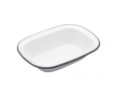 Kitchen Craft LNENOBPIE20 Plat à Tarte Living Nostalgia Ovale 20cm Blanc/Gris, Porcelain, 9 x 12 x 16 cm