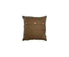 Zons Coussin Bouton 45x45cm 4 Couleurs + Rembourrage 450g (Marron)