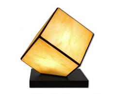 World Art TW60556 Lampes Style Tiffany Chevet Cube, Multicolore, 24x22x22 Cm