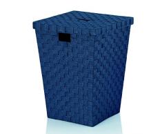 Kela 23089 Panier Ã Linge TressÃ©, 40x40x52 cm, Bleu Indigo Alvaro