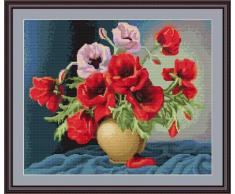 Lucas-S Vase de Kit de Broderie au Point de Croix comptÃ© Motif Coquelicots