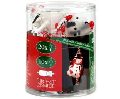 Konstsmide 1337-000 Guirlande Déco 10 B de Neige + 20 Lampes Claires + Interrupteur + Câble Blanc 230 V
