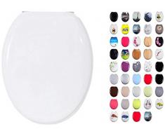 MSV 140003 Abattant WC MDF/Inox Blanc 42,5 x 36,5 x 1,7 cm