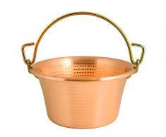 LAR Chaudron en cuivre étamé avec Manche à Anse D. 30 cm Casserole Polenta