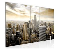 Tableau decoration murale La ville de New York 200 x 80 cm - XXL Impression sur Toile Salon Appartment 5 Parties - prÃªt Ã accrocher - 603455a