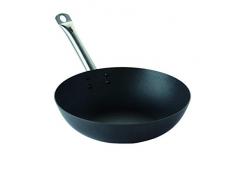 Point-Virgule PV-ASI-0080 Wok avec RevÃªtement Anti-AdhÃ©rent Acier Carbone Noir 53 x 30,5 x 8 cm
