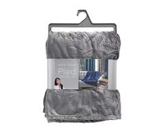 douceur dintérieur plaid 125x150cm relief sequoia anthracite