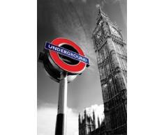 1art1 52888 Poster Londres Big Ben et Panneau `Underground 91 x 61 cm