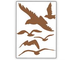 Sticker Genie Lot de 6 Autocollants pour Protection Contre Les Oiseaux et Les Oiseaux Marron Clair