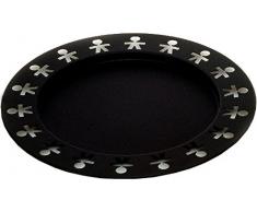 Alessi Akkgt B Girotondo Plateau Rond avec Borde Ajouré en Acier Coloré à la Résine Au Ãpoxyde, Noir