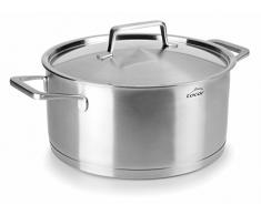 LACOR 45022 Faitout Foodie avec Couvercle 22 x 10,5 cm, Acier Inoxydable, INOX, 22 cm