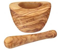 Kitchen Craft WFITMP Mortier avec Pilon d Olivier, Bois, Brun, 32 x 32 x 22 cm