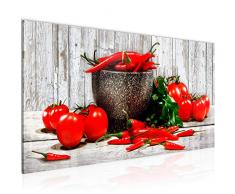 Tableau decoration murale Cuisine LÃ©gumes - XXL Impression sur Toile Salon Appartment 1 Parties - prÃªt Ã accrocher - 005812b