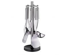 WMF 1876709990 Set de 7 Manches ustensile de Cuisine, Acier Inoxydable, Argent, 43,5 x 28,5 x 15,5 cm