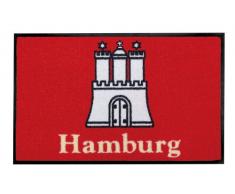 Young Generation Shoe-Max YH 101542 W Paillasson Ever Clean Hambourg Castle 44 x 75 cm Rouge/Beige/fumé