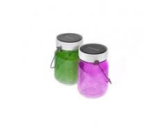 thumbsUp! - FAIRYJARS Bocaux Illuminé Rose/Vert 20 x 9 x 14 cm Pack de 2 - 0001397