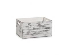 Zeller 15133 Boîte de Rangement Rustic 30x20x15cm Blanc, Bois, 30 x 20 x 15 cm