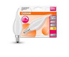Osram Ampoule LED à Filament Dépolie | Culot E14 | Forme Flamme Coup de Vent | Dimmable | Blanc Chaud 2700K | 4,5W (équivalent 40W)