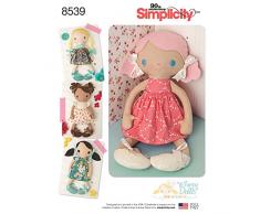 Simplicity 8539 OS (Taille Unique) 38,1 cm en Peluche Poupées Et Vêtements, Papier, Blanc, 22 x 15 x 1 cm