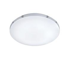 Trio Leuchten Plafonnier LED Apart, chromé, abat-jour acrylique, Silber, Weià 24 wattsW