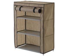 Compactor Home RAN6959 Set de 9 Commode de Chaussures, Polypropylène, Marron, 60 x 29 x 79,5 cm