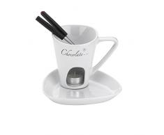 Kela Set Fondue au Chocolat 2 personnes en Céramique, Alicia 12426, Blanc
