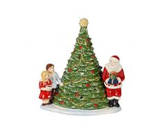 Villeroy & Boch - Christmas Toys PÃ¨re NoÃ«l prÃ¨s du Sapin, Figurine DÃ©corative en Porcelaine Dure, en Cire, Vert / Multicolore, 20 x 17 x 23Â cm