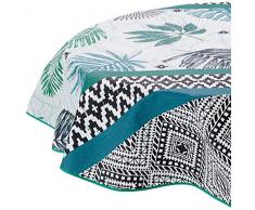 Nydel Nappe Tropical Ethnic Anti Tache Enduction Acrylique, Emeraude, 150 x 250 cm