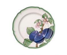 Villeroy & Boch French Garden Modern Fruits Assiette plate Prune, 26 cm, Porcelaine Premium, Blanc/Multicolore