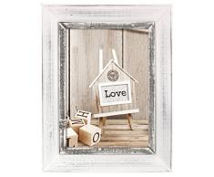 Zep SY1281 Cadre Photo Bois 20x25 cm Athis, Blanc/Gris, 32 x 27 x 2 cm