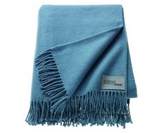 Schöner Wohnen Plaid 50% polyacrylique 50% Coton, Bleu Nuit, 200 x 140 cm
