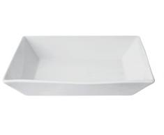 Excelsa Tokyo Saladier rectangulaire, Porcelaine, Blanc, 23.5Â x 18Â x 5Â cm