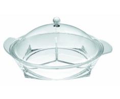 Lacor 62385 Plat Rond Acrylique avec Couvercle 3 Compartiments