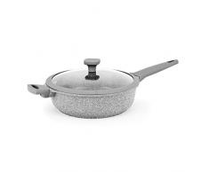 DURAND DUPONT Sauteuse Fonte daluminium 24cm Aspect Pierre Modele Zoe St24tfi