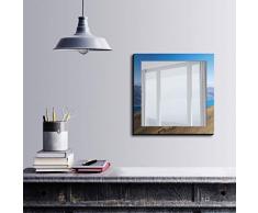 Bonamaison DÃ©coration Murale Impression sur Miroir EncadrÃ© sur Toile, Dimensions: 50 x 50 Cm - ConÃ§u et fabriquÃ© en Turquie