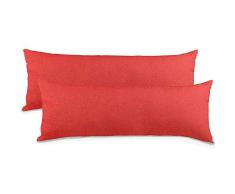 aqua-textil Classic Line Housse de Coussin Lot de 2 Fermeture Ãclair Coton 40 x 145 cm Rouge Cerise