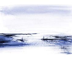 Art Maison Toile Murale Indigo Blanc 24 x 30 cm