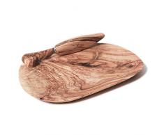 Berard 12070, beurrier avec couteau tartineur en bois dâolivier fait-main - 18,5 cm.