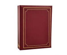 Arpan Plain Bourgogne Doublure en timbre dor Album photo avec 200 photos pour 6x4 -no memo