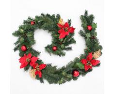 WeRChristmas Guirlande de NoÃ«l dÃ©corÃ© de 6 m Rouge/dorÃ©