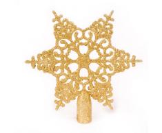 WeRChristmas Cimier de Sapin de Noël Doré pailleté 20 cm