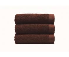 Home Basic - Lot de 3 serviettes eponge, 33x50 cm serviette invité, 50x100 cm, drap de bain 70x140 cm, couleur marron