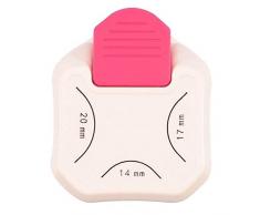 Vaessen Creative Papier 3 en 1 Perforatrice de Coins Grosse pour Projets DIY, Scrapbooking et la Fabrication de Cartes, Blanc/Rose, 14-17-20mm