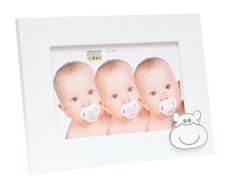 Deknudt Frames S66RK1 Cadre Photo Bébé Motif Hippopotame Bois Blanc 13 x 18 cm