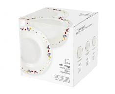 H&H Poules Service Assiettes, Porcelaine, Blanc, 18 unités