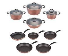 San Ignacio PK662 Batterie de Cuisine et Set de poêles en Aluminium forgé, cuivre, 30 cm, 30 cm
