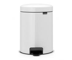 Brabantia 112065 Poubelle à Pédale Newicon avec Seau en Plastique, 5 L - Blanc