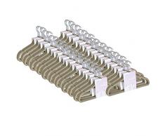 JVL Cintres antidérapants Fins en Velours, Beige, Beige Mink, Pack of 200